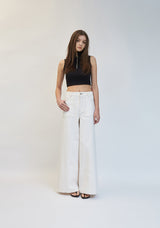 BLACK CROP KNIT ZIP UP SLEEVELESS(Copy) (6679763779702)