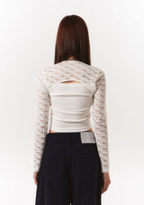 lace bolero hook top - ivory