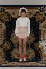 Fringe tweed skirt
