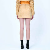 スエードミニラップスカート/DOZI - Suede Mini Wrap Skirt _ Camel