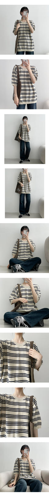 ビンカダンショートスリーブニットウェア / Vinkadan Gara Short-Sleeved Knitwear