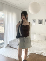 Lityu Trans-season frill strap see-through long-sleeved cardigan