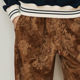 フラワーコーデュロイバンディングパンツ/FLOWER CORDUROY BANDING PANTS_BROWN