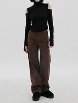 ショルダースプリットウォーマーポーラーTシャツ/Shoulder split warmer polar T-shirt (4color)