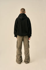 OVERSIZED MINI LOGO HOOD - BLACK