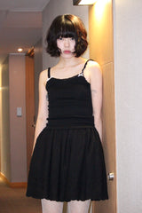 フラワーレーススカート/flower lace skirt (black)