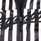 BSR2223FWJK008 STRIPE LOGO PADDING JUMPER WHITE BLACK
