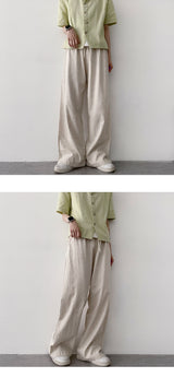 Summer soft linen spandex bendable pants
