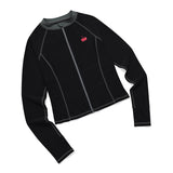 スモールチェリージップアップラッシュガード / SMALL CHERRY ZIP-UP RASHGUARD [BLACK]