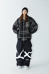 ビッグロゴカラーバーシティジャケット/BSR2223FWJK026 BIG LOGO COLLAR VARSITY JACKET BLACK CHECK