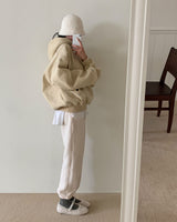 [Bellide made/fleece-lined wool] Berrygood fleece-lined wool embroidery hoodie