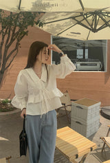 laceup white blouse