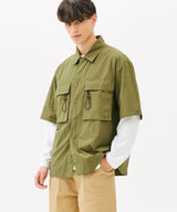TWO POCKET STRING HALF SHIRTS (KHAKI) (6585202704502)