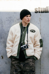 FLEECE MA-1 PADDED JACKET - KHAKI