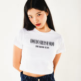 スティプル半袖クロップTシャツ / STIPPLE SHORT SLEEVE CROP TEE (WHITE)