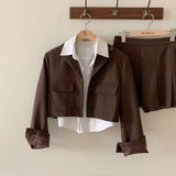 [BELLIDE MADE] Color jacket + skirt setup