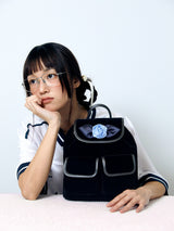 velvet rose corsage backpack_blu