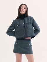 Leona tweed jacket CHARCOLE