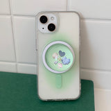 オーシャングリーングラデーションマグセーフフォンケース＆スマホグリップセット