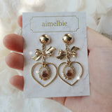 ビンテージテディベアハートアンドリボンイヤリング / Vintage Teddy Bear Heart and Ribbon Earring