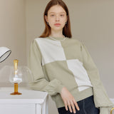 PUFF CHECK KNIT_OLIVE (6600101101686)