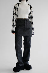 スカートレイヤードデニムパンツ / no.7713 Skirt Layered Denim Pants