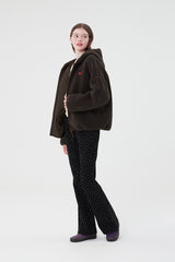 チェリーフリースフーディー付きジャンパー / CHERRY FLEECE HOODIE JUMPER [BROWN]