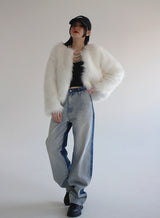 ホワイトファージャケット/white fur jacket