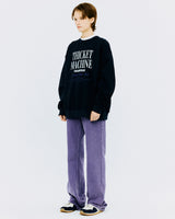 チケットマシンタイポスウェットシャツ/THICKET MACHINE TYPO SWEATSHIRT-NAVY