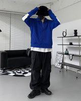 レザーパッチセミジップアップ/MT leather patch semi zip-up (3 colors)