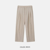クーリングアイスツータックバンディングワイドパンツ / LMN Cooling Ice Two Tuck Banding Wide Pants (4 colors)