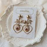 ビンテージテディベアハートアンドリボンピアス / Vintage Teddy Bear Heart and Ribbon Piercing