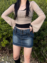 フェアリーオフショルダーシャーリングロングスリーブ / airy Off-Shoulder Shirring Long sleeve