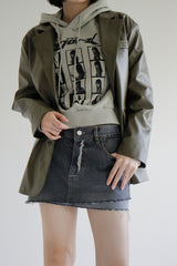 フォルドデニムスカート/folded denim skirt