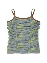 GRAPHIC LAYERED SHIRRING SLEEVELESS [LIME]