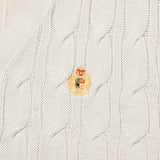 LMN プレップケーブル刺繍カーディガン