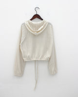ウィットストリングフードカーディガン / Wit string hooded cardigan (3color)