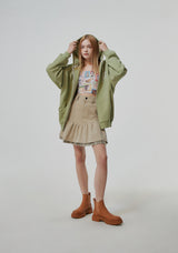 HEAVY WEIGHT OVERFITTED UNIVERSITY LOGO EMBROIDERY HOODIE ZIP UP_ SAGE GREEN (6682311295094)