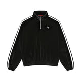 レイジーデイベルベットジップアップ/0 3 lazy day velvet zip-up top - BLACK