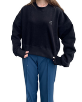 プリントクロップドスウェット/Print Cropped Sweat-BLACK