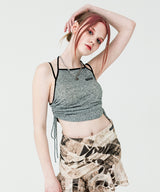 HALTER NECK SEE THROUGH SLEEVELESS TOP (6589980016758)