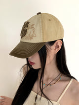 コーニルy2kウォッシング刺繍パッチカラーマッチングボールキャップハット/Cornil y2k Washing Embroidery Patch Color Matching Ball Cap Hat