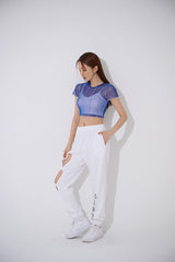 4ラインメッシュクロップトップ/TOP(9360) 4 Line Mesh Crop Tee