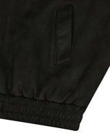 87-STAN031 [Vegan Suede] Voldest Stylish Line Varsity Suede Jacket Black