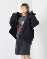 オーバーサイズブラックデニムジャケット / Unisex Oversize Black Denim Jacket