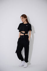 スクエアバックルショートスリーブTシャツ / TOP(9367) Square Buckle Short Sleeve T-shirt