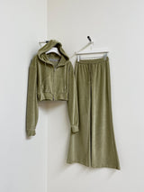 ベルベットクロップドフーディー/22 VELVET CROPPED HOODY