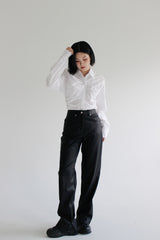 リンクルシアリングシャツ/Wrinkle Shirring Shirt (2color)