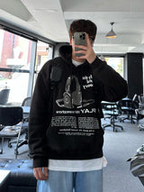 never headset printing loosefit hoody