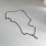 huu サージカルスチールヒップフレッシュウォーターパールボールド3ウェイネックレス / huu Surgical Steel Hip Fresh Water Pearl Bold Three-Way Necklace